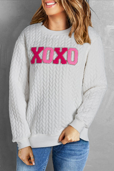 Cozy White Glitter Chenille Cable Knit Pullover Sweatshirt for Women Chic Casual Style for Effortless Outings