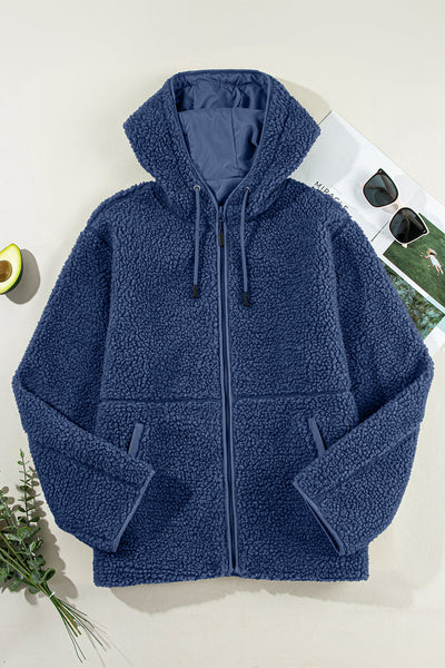 Cozy Fleece Zip-Up Hoodie Jacket for Women - Stylish Casual Layering for Everyday Comfort and Adventures