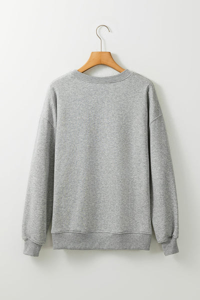 Women's Nutcracker Graphic Christmas Sweatshirt in Heather Gray