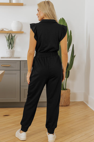Elegant Navy Blue High Waist Jumpsuit for Women - Flattering Summer Style Perfect for Any Occasion