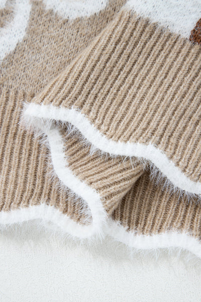 Women's Scalloped V-Neck Sweater in Soft Knit - Elegant Casual Top for Effortless Style and Comfort