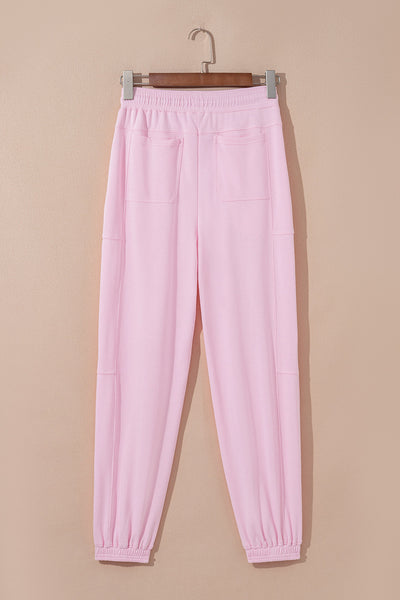 Women's Light Pink Comfort Fit Jogger Pants - Soft, Stylish Loungewear for Casual and Athleisure Looks