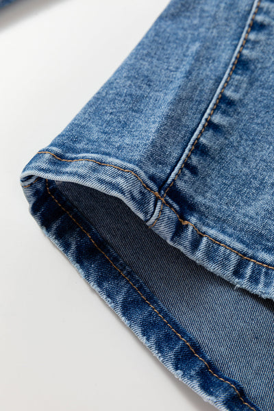 Women's Classic Fit Denim Blue Straight Leg Jeans - Versatile, Comfortable Everyday Style for Effortless Chic