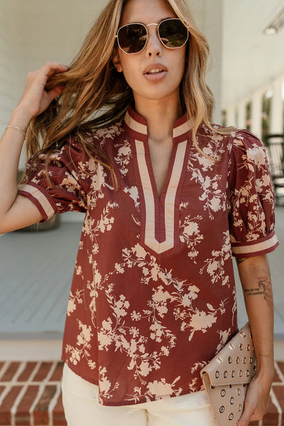 Stylish Women's Red Blouse - Flattering Casual Top for Everyday Elegance and Comfort