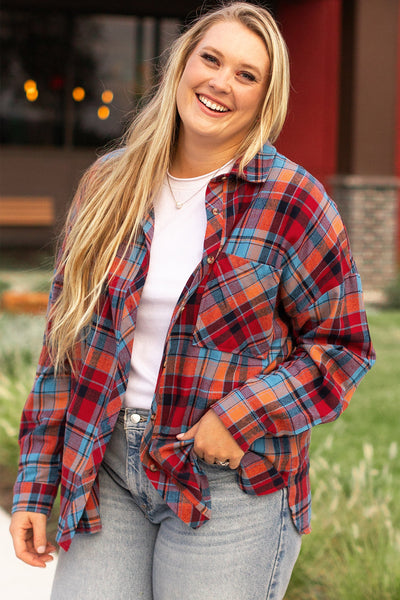 Stylish Plus Size Women's Checked Shirt Soft Cotton Casual Fit, Ideal for Everyday Comfort and Trendy Looks