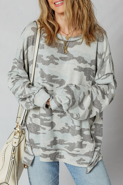 Trendy Women's Camo Print Sweatshirt - Cozy Casual Fit for Everyday Comfort and Outdoor Adventures