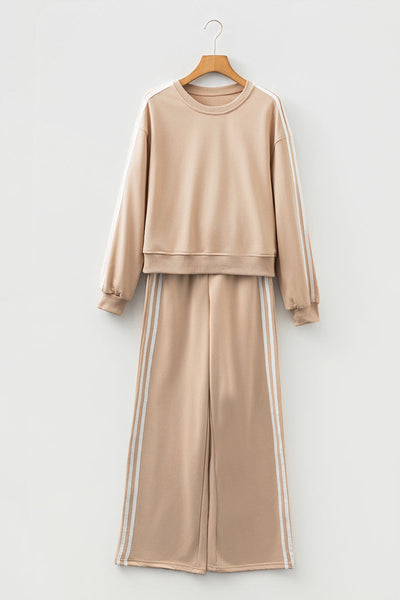 Chic Women's Cozy Loungewear Set: Soft Sweatshirt and Sweatpants for Effortless Comfort and Casual Style