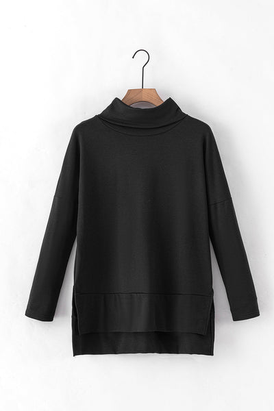 Chic Women's Black Cowl Neck Tunic Top - Effortless Style & Comfort for All Seasons, Perfect for Casual or Dressy Looks
