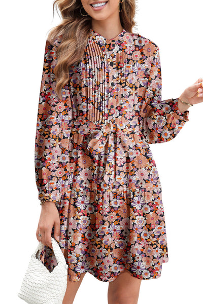 Vibrant Floral Mini Dress for Women - Flattering Summer Style with Chic Design and Comfortable Fit