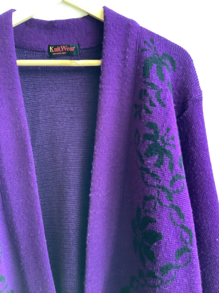 Vintage Knitwear Purple Cardigan