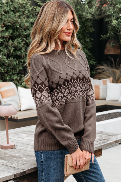 Cozy Women's Boho Western Sweater Cardigan - Long Sleeve, Relaxed Fit, Ideal for Fall Layering and Chic Style