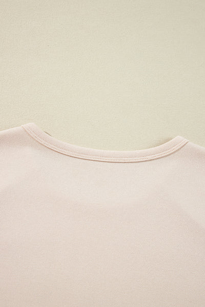 Women‚Äôs Beige Floral Graphic Blouse with Exposed Seams and Wide Sleeves - Perfect for Casual Chic Style
