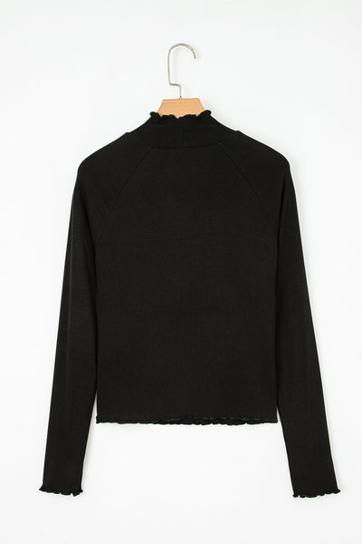 Women's Soft Cotton Ribbed Knit Long Sleeve Tee - Casual Stylish Top for Everyday Comfort and Versatile Looks
