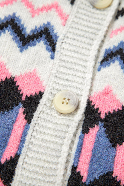 Trendy Women's Soft Knit Geometric Cardigan - Cozy Open Front Layering Piece in Stylish Patterns