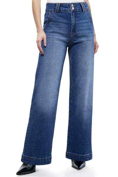 Stylish Women's Ashleigh Blue Straight Leg Jeans with Double Button & Zip Fly  Comfortable Fit for Everyday Fashion