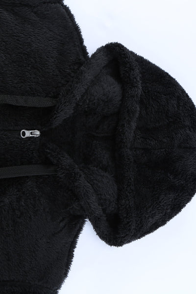 Stylish Women's Cozy Black Hoodie - Warm Pullover with Relaxed Fit for Casual Everyday Comfort