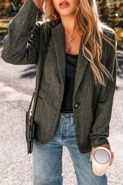 Double-breasted Lapel Blazer & Slim Pants Set for Women's Business Attire