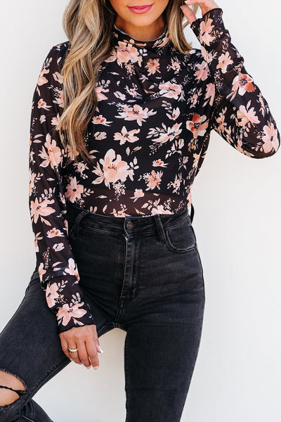 Elegant Black Women's Mesh Long Sleeve Top - Lightweight, Breathable Fit for Casual and Dressy Styles