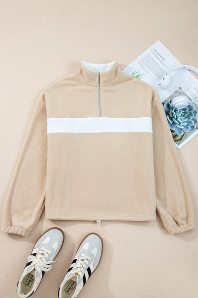 Soft Pastel Pink Women's Fleece Sweatshirt - Relaxed Fit for Cozy Casual Outings and Layering Essentials