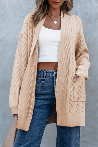 Soft Cream Oversized Chunky Knit Cardigan for Women  Cozy Layering Essential for Fall Fashion & Casual Outfits