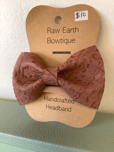 Raw Earth Bowtique Clay Lace Print Headband