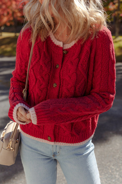Cozy Knit Festive Cardigan for Women  Stylish Layering Piece for Holiday Gatherings and Winter Celebrations