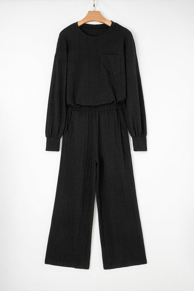 Stylish Women's Black 2-Piece Pant Set - Versatile Outfit for Casual or Dressy Events, Comfortable and Chic Fit