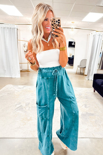 Women's Soft Mineral Washed Casual Pants - Relaxed Fit, Stylish Everyday Wear in Trendy Colors for Effortless Comfort