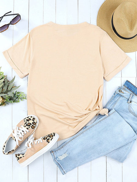 Corn Plant Graphic Khaki Crop Top Tee
