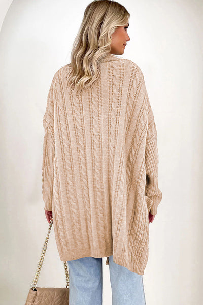 Soft Cream Oversized Chunky Knit Cardigan for Women  Cozy Layering Essential for Fall Fashion & Casual Outfits