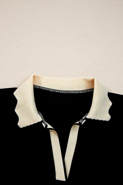 Elegant Black Collared Blouse for Women Flattering Fit, Versatile Style for Office and Casual Wear
