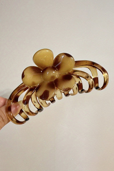 Women's Amber Leopard Floral Hair Claw Clip for Sophisticated Styling