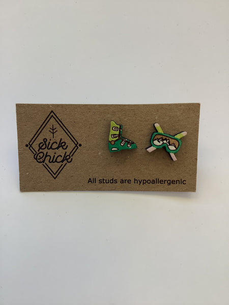 Ski Boot + Google Stud Earring- Sick Chick (Revelstoke, BC)