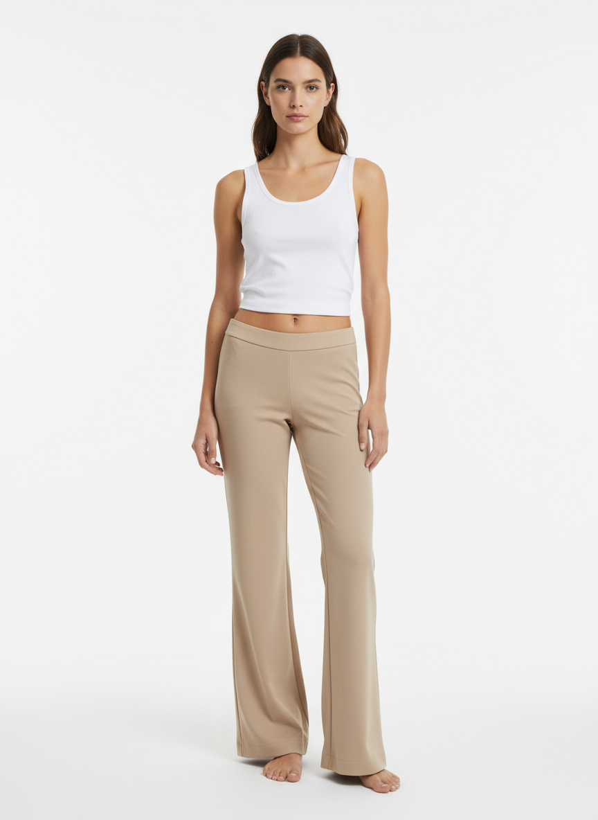 Y2K Sirens Low Rise Beige Split Pant