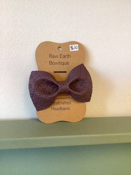 Raw Earth Bowtique Purple Leather Headband