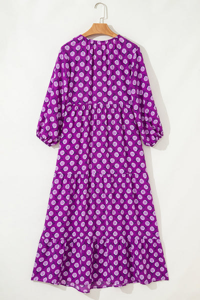 Elegant Boho Floral Maxi Dress for Women - Comfortable Half Sleeve, Ideal for Summer Events and Casual Outings