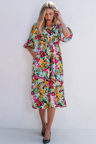 Elegant Women's Green Floral Maxi Dress - Comfortable Summer Style for Casual Outings & Special Occasions