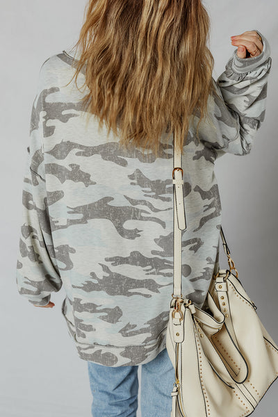 Trendy Women's Camo Print Sweatshirt - Cozy Casual Fit for Everyday Comfort and Outdoor Adventures