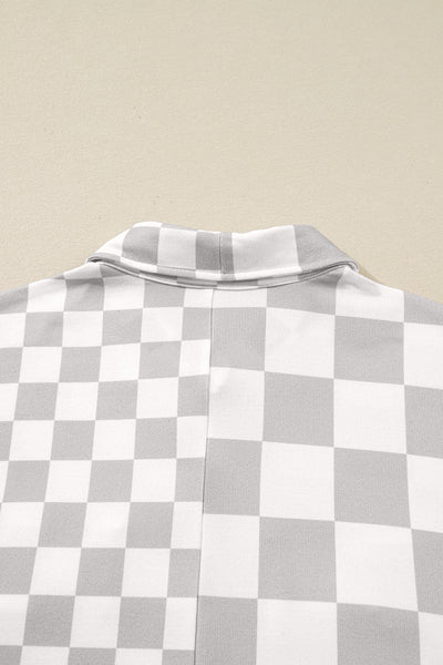 Stylish Women's Khaki Checkered Casual Western Jacket with Button Front, Ideal for Everyday Chic Looks