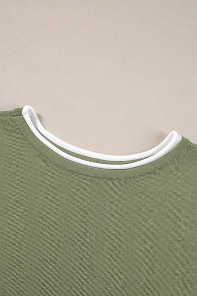 Women's Guacamole Green Knit Wide-Leg Two-Piece Lounge Set