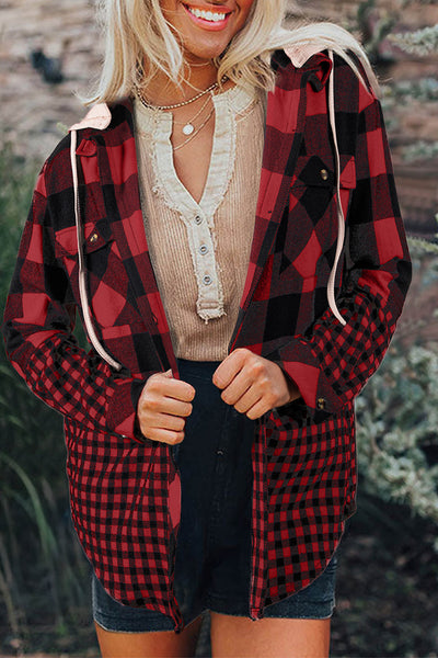Cozy Oversized Women's Plaid Shacket - Casual Flannel Jacket in Autumn Hues for Effortless Chic Style