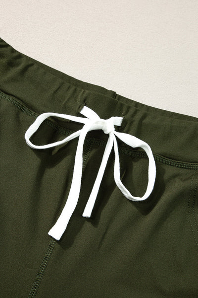 Women's Comfortable Moss Green Joggers with Drawstring, Elastic Waist, and Pockets - Casual Everyday Style