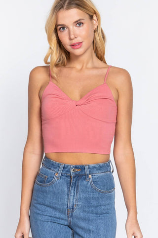 Bust Twisted Cami Crop Top