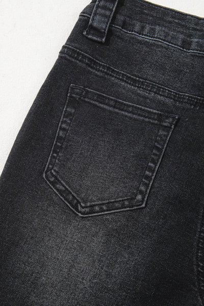 Stylish Women's Black High-Waist Wide Leg Jeans with Pockets for a Comfortable, Effortless Everyday Look