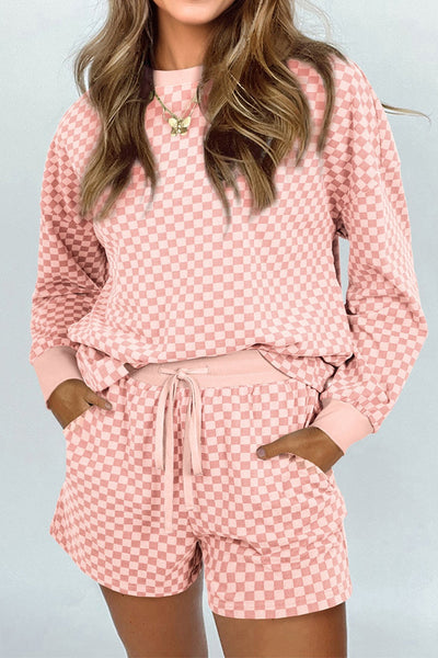 Women's Comfortable 2-Piece Cotton Long Sleeve Short Set - Trendy Casual Outfit for Spring & Summer Wear