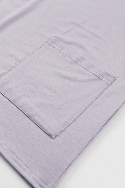 V-neck Short Sleeve Solid Color Loose Dress