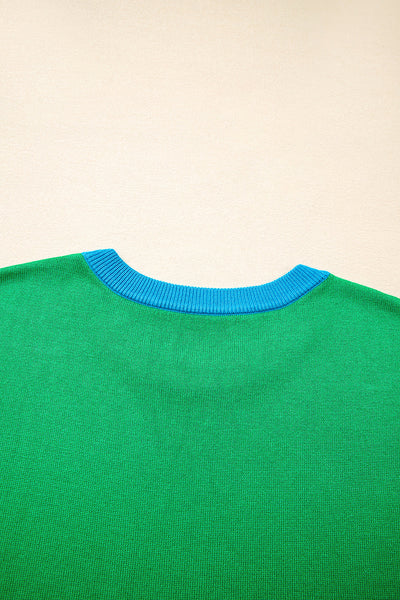 Women's Casual Green Short Sleeve Knit Sweater - Comfortable Everyday Top for Effortless Style
