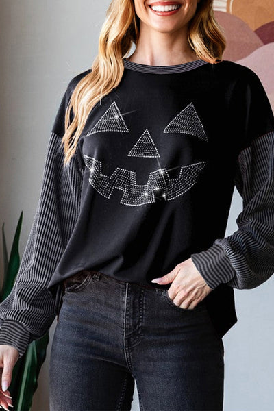 Women's Black Halloween Graphic Tee - Spooky Style, Casual Fit, Perfect for Parties and Trick-or-Treating