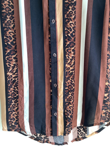 Vintage MIX Elemento Leopard Print Button-Up Shirt