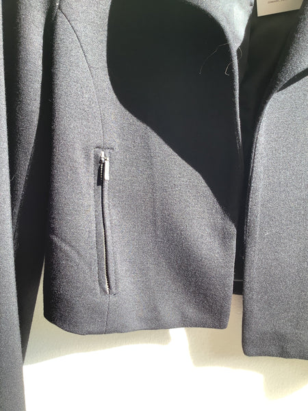 Willi Smith Cropped Black Blazer W/ Zip Pockets